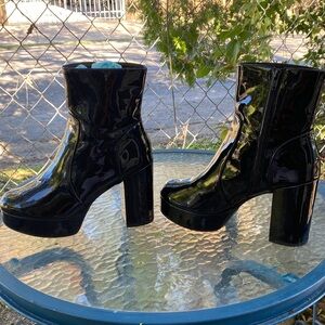 Madden Girl Shiny Black Heeled Boots